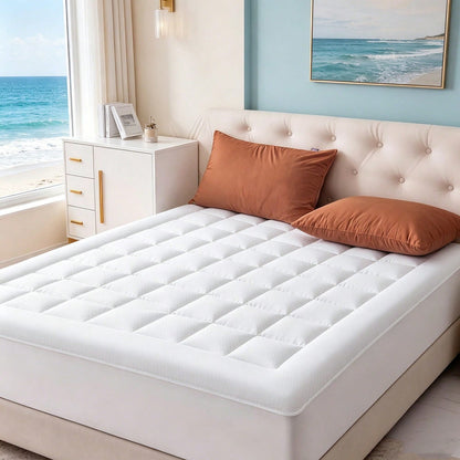 Oaskys Mattress Topper, Mattress Pad For Sleeping- Soft Pillow Top Mattress Cover, Mattress Protector With Deep Pocket 8-21"- Breathable & Comfort