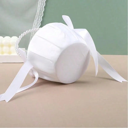OBOVAY 1pc Flower Girl Basket/100pcs Petals- Satin Flower Basket, Suitable For Wedding Ceremony, Baby Shower Party, Wedding Decoration, Ceremony, Bridal Shower