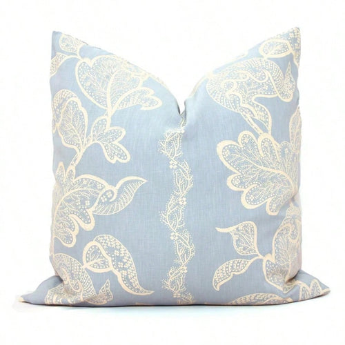 Ocean Blue Paisley Pillow Cover: Light Blue