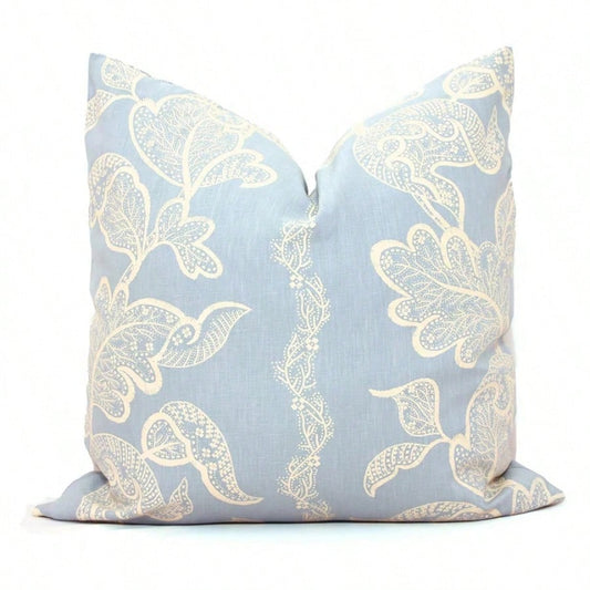 Ocean Blue Paisley Pillow Cover: Light Blue