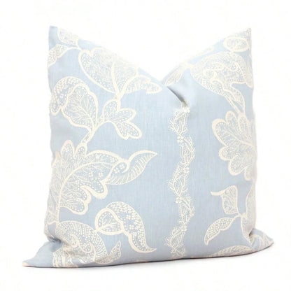 Ocean Blue Paisley Pillow Cover: Light Blue