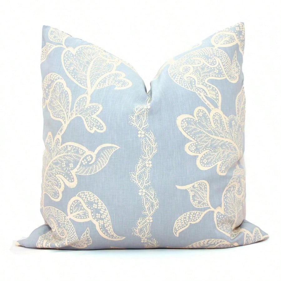 Ocean Blue Paisley Pillow Cover: Light Blue