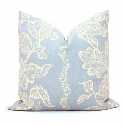 Ocean Blue Paisley Pillow Cover: Light Blue