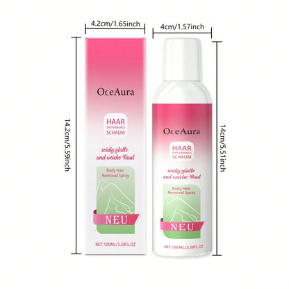 OceAura 100ml Portable Body Hair Removal Spray Foam Texture Mild Body Beauty Treatment Spray Leave Skin Silky Soft For Arms Armpit Leg Daily Home Body Care Supplies