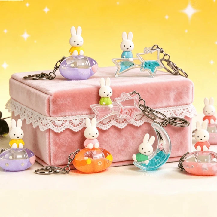 Officially Licensed Miffy Dreamy Series Blind Box Keychain, Kawaii Style, Cute Rabbit Character Design, Mini Collectible Pendant Charm, Premium PVC Detailed Craftsmanship, Backpack Handbag & Key Acces