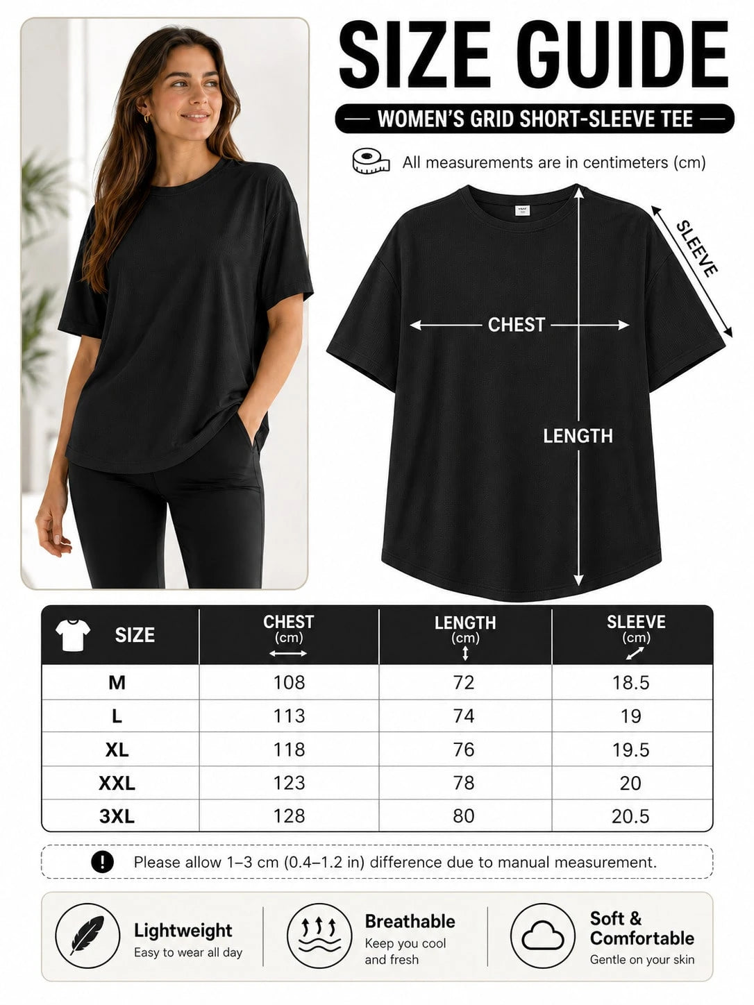 OKP 5 Pack Plus Size Women Short Sleeve T Shirts, Crew Neck Soft Cotton Loose Fit Casual Basic Tops Summer Tees