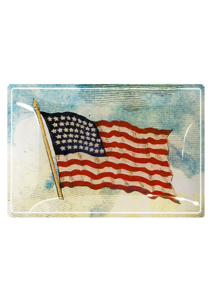 Old Glory American Flag Decoupage Glass Tray - Ben's Garden