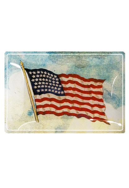 Old Glory American Flag Decoupage Glass Tray - Ben's Garden