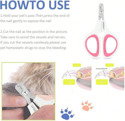 OneCut Pet Nail Clippers, Update Version Cat &Amp; Kitten Claw Nail Clippers For Trimming, Professional Pet Nail Clippers Best For A Cat, Puppy,Rabbit, Kitten &Amp; Small Dog,Sharp &Amp; (Pink)