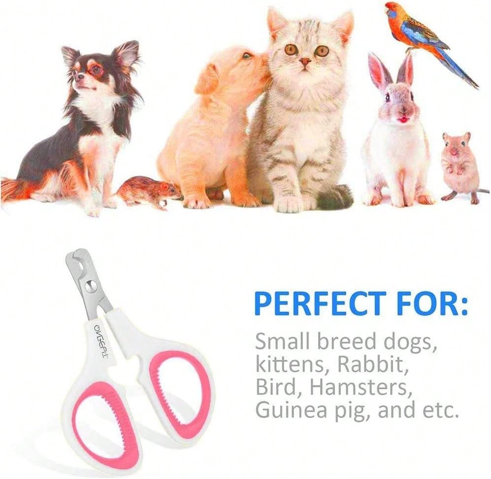 OneCut Pet Nail Clippers, Update Version Cat &Amp; Kitten Claw Nail Clippers For Trimming, Professional Pet Nail Clippers Best For A Cat, Puppy,Rabbit, Kitten &Amp; Small Dog,Sharp &Amp; (Pink)