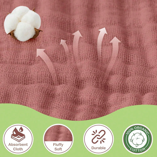 Organic Cotton Muslin Baby Hooded Towels Soft & Absorbent Baby Towels For Newborn For Boys & Girls, Premium Hooded Towels, Ultra-Gentle Baby Essential