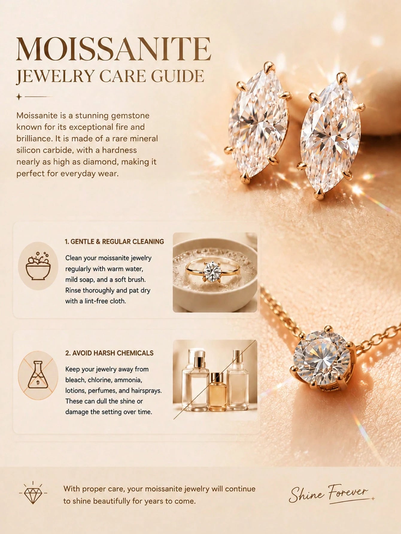 ORSA JEWELS 1 Pair 925 Sterling Silver 14k Gold Water Drop Cut Moissanite Stud Earrings Cute Jewelry For Women, Men Wedding Party Banquet Gift, Birthday Present