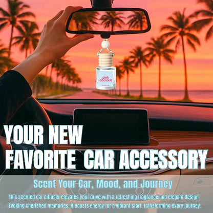 Osmore Summer Tropical Gift For Girls & Women, Pink Coconut Breeze Car Air Freshener Diffuser, Long-Lasting Hanging Fragrance Oil, Aromatherapy Essential Oil, 4-Pack Beachy Car Perfume Pendant, Cute C