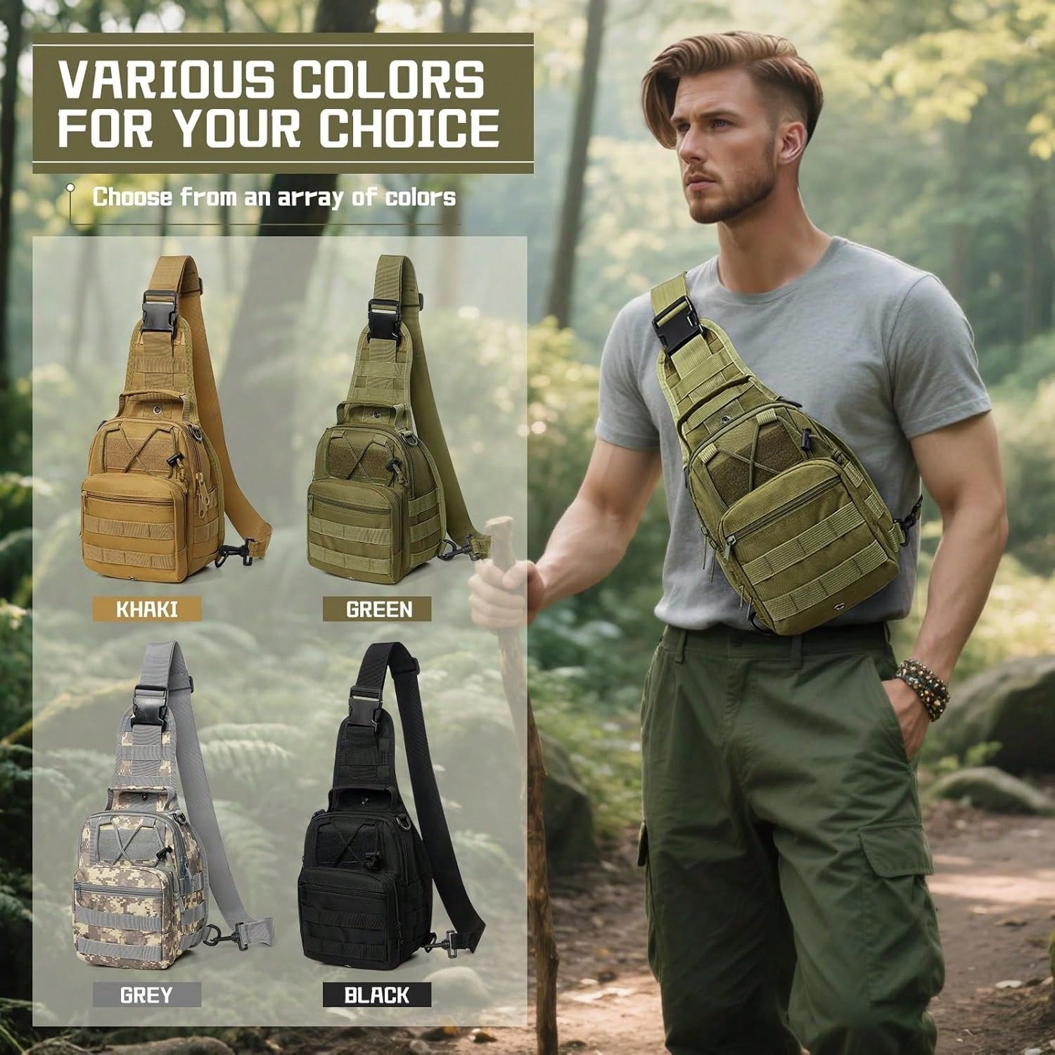 Outdoor Tactical Backpack, Shoulder Bag For Men And Women, High Quality Military Grade, Durable, Wear-Resistant, Molle|EDC|Multi-Function Messenger Bag, Handbag, Suitable For Hiking, Camping, Fishing