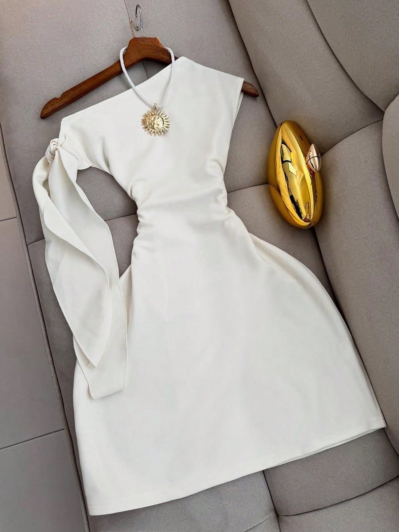 PariChic Women's New Summer Elegant Off-Shoulder Hollow-Out Waist-Cinching,Holiday Party,White Dress, Summer New Dress, French Style Dress