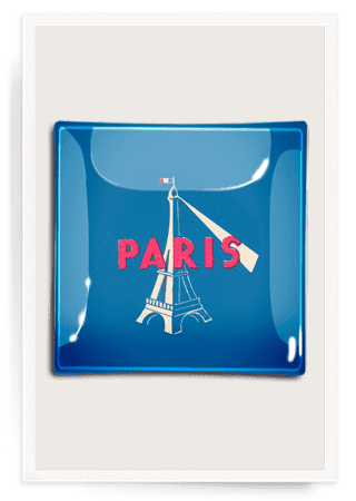 Paris Spotlight Decoupage Glass Tray - Ben's Garden