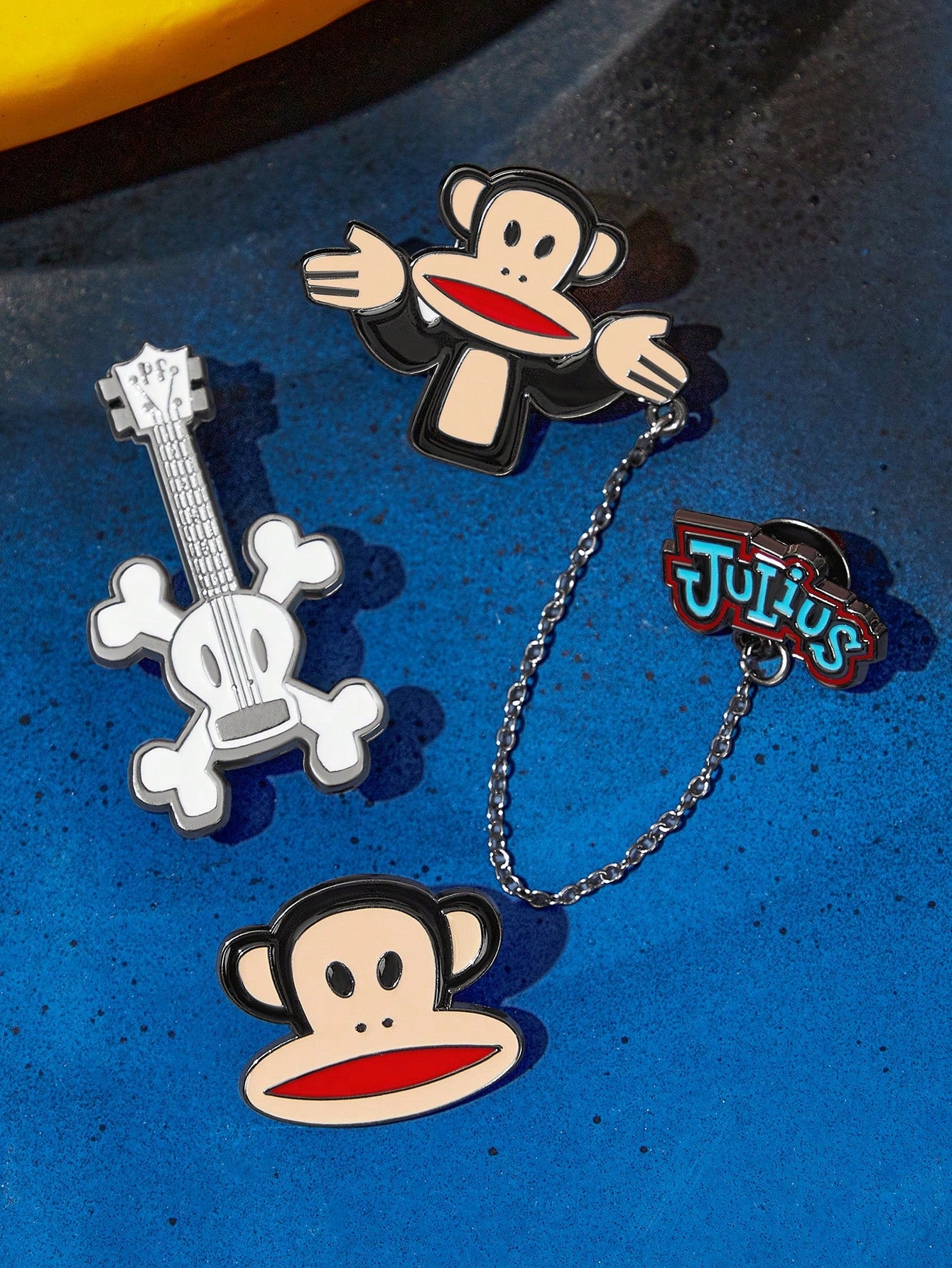 Paul Frank X 3pcs/Set Zinc Alloy Funny & Cute Letter Style Decorative Brooch Pins