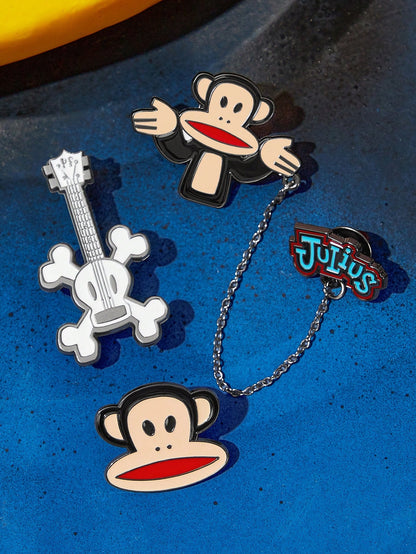 Paul Frank X 3pcs/Set Zinc Alloy Funny & Cute Letter Style Decorative Brooch Pins