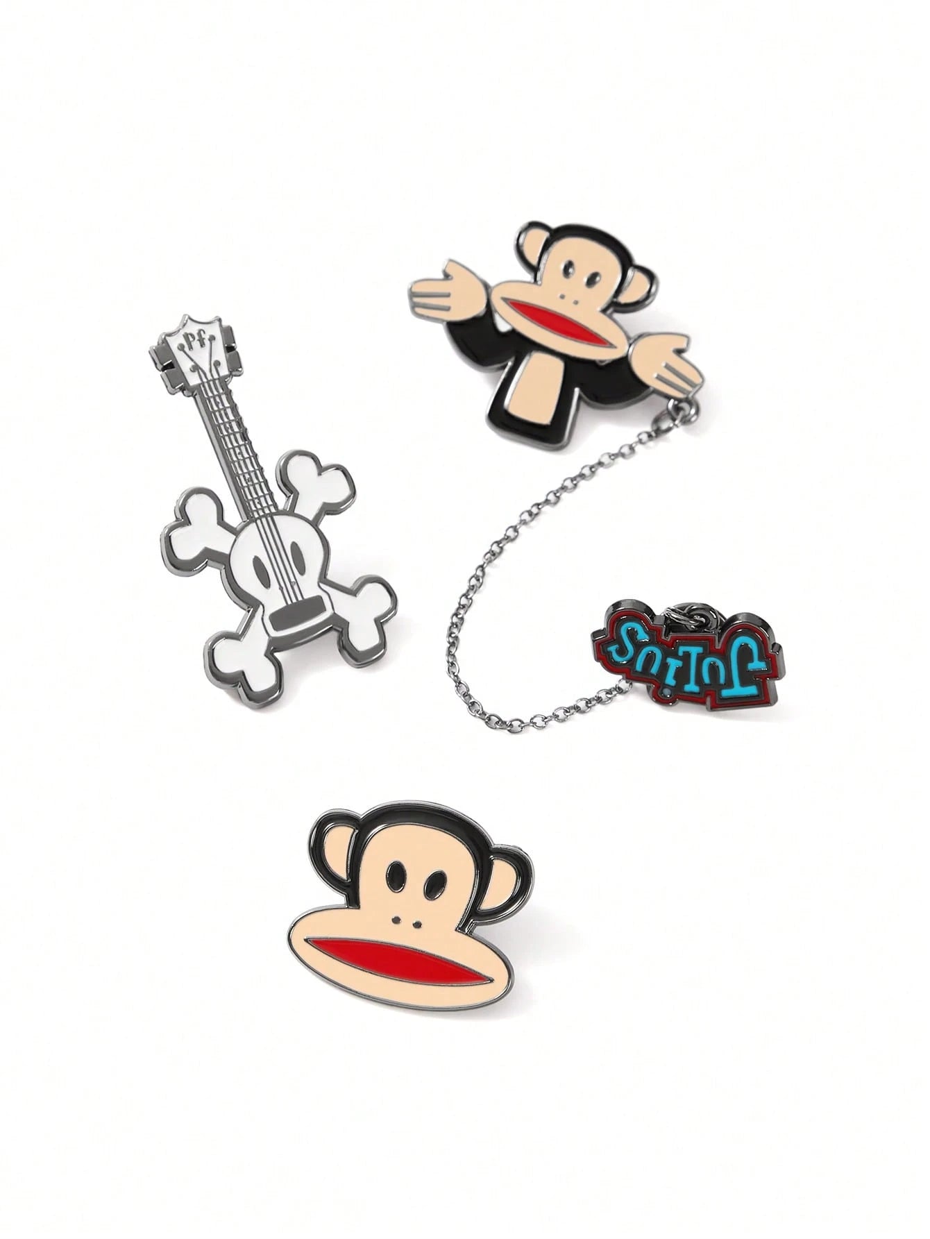 Paul Frank X 3pcs/Set Zinc Alloy Funny & Cute Letter Style Decorative Brooch Pins