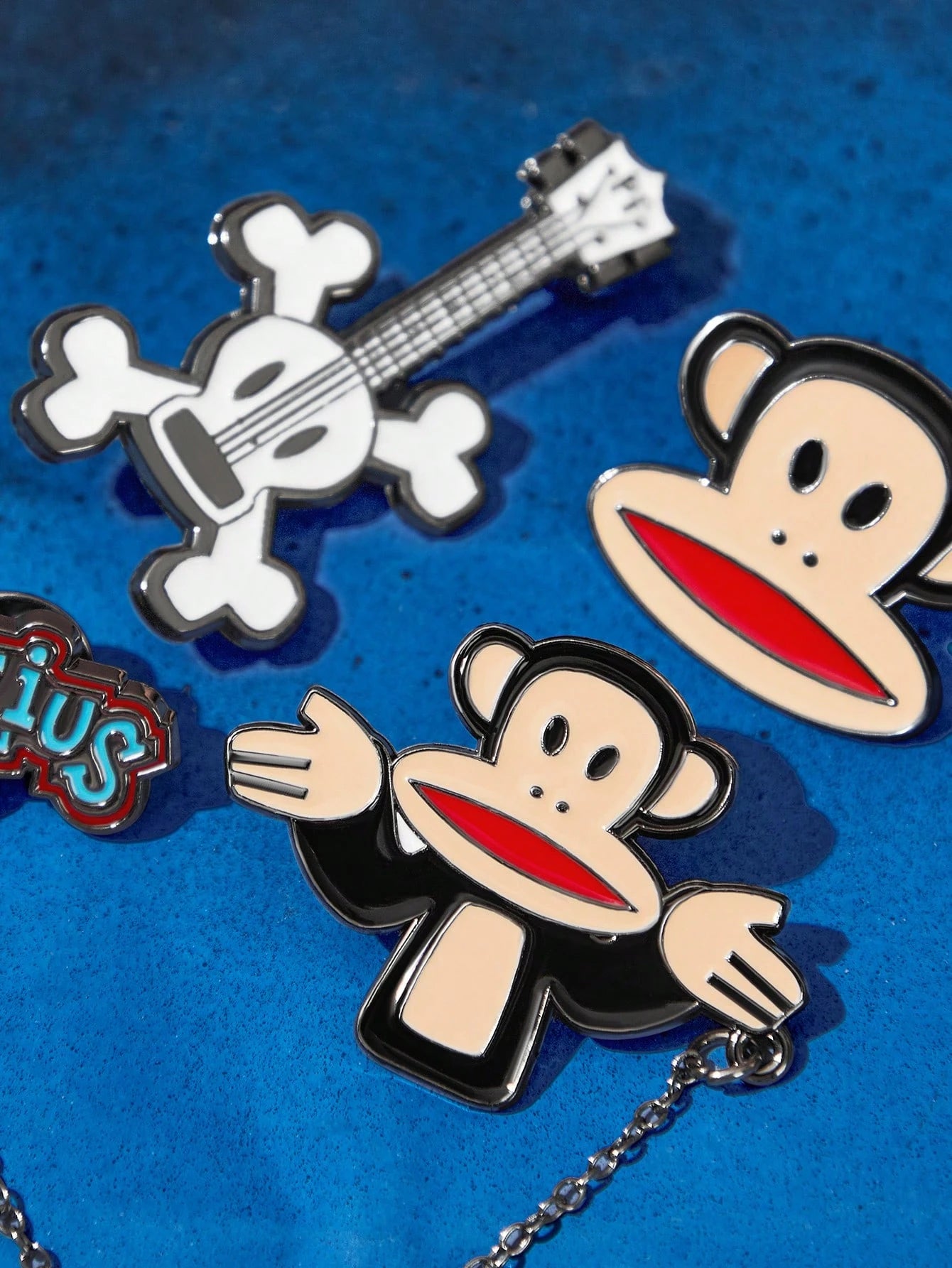 Paul Frank X 3pcs/Set Zinc Alloy Funny & Cute Letter Style Decorative Brooch Pins