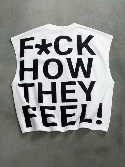 PAVTROS Men's Slogan & Figure Print Crew Neck Tank Top, Holiday