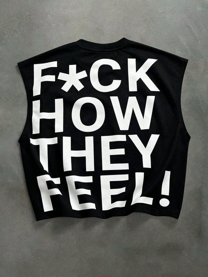 PAVTROS Men's Slogan & Figure Print Crew Neck Tank Top, Holiday