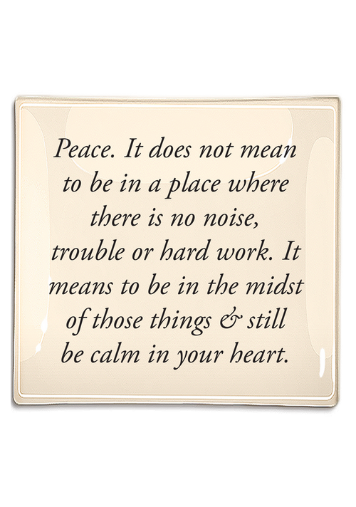 Peace. Decoupage Glass Tray - Ben's Garden