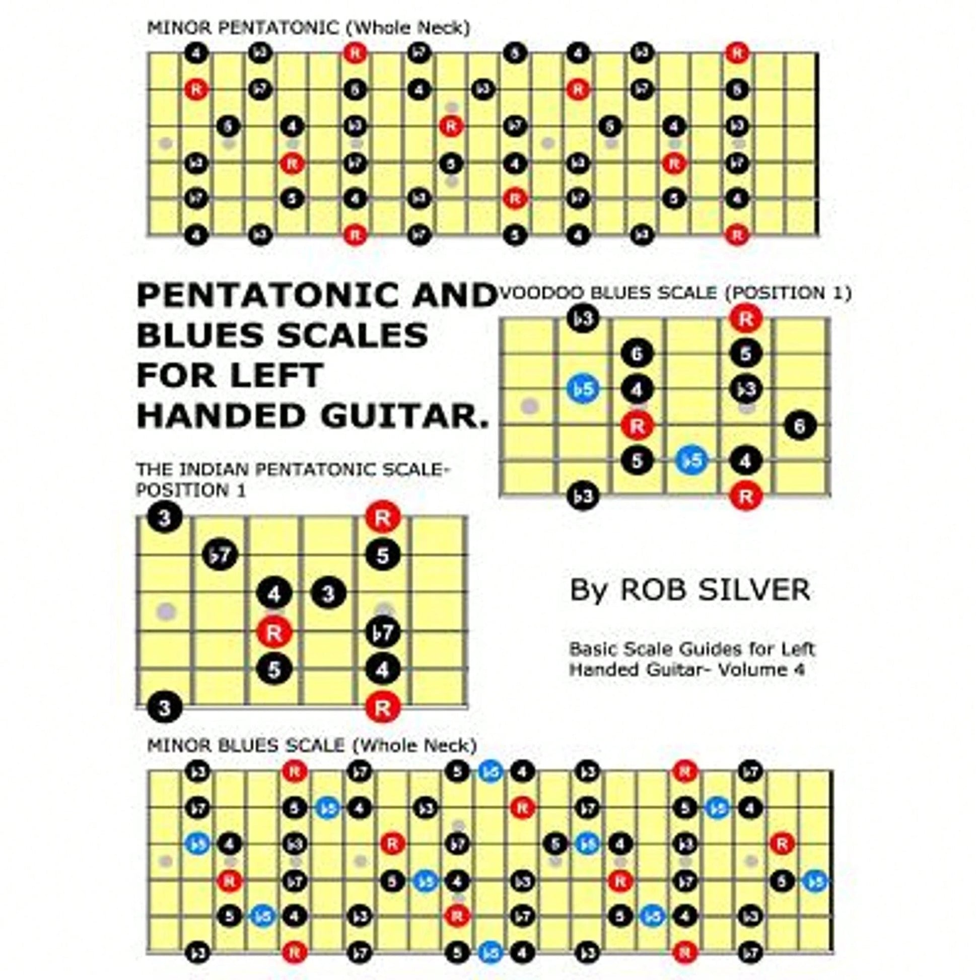 Pentatonic And Blues Scales For Left Handed Guitar (Paperback) By Rob Silver