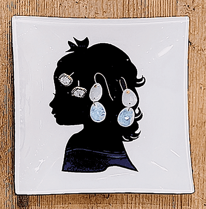 Personalized 10"x 10" Decoupage Glass Cocktail Tray - Ben's Garden
