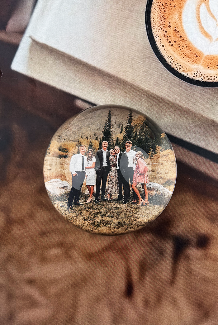 Personalized Decoupage French Crystal Dome Paperweight
