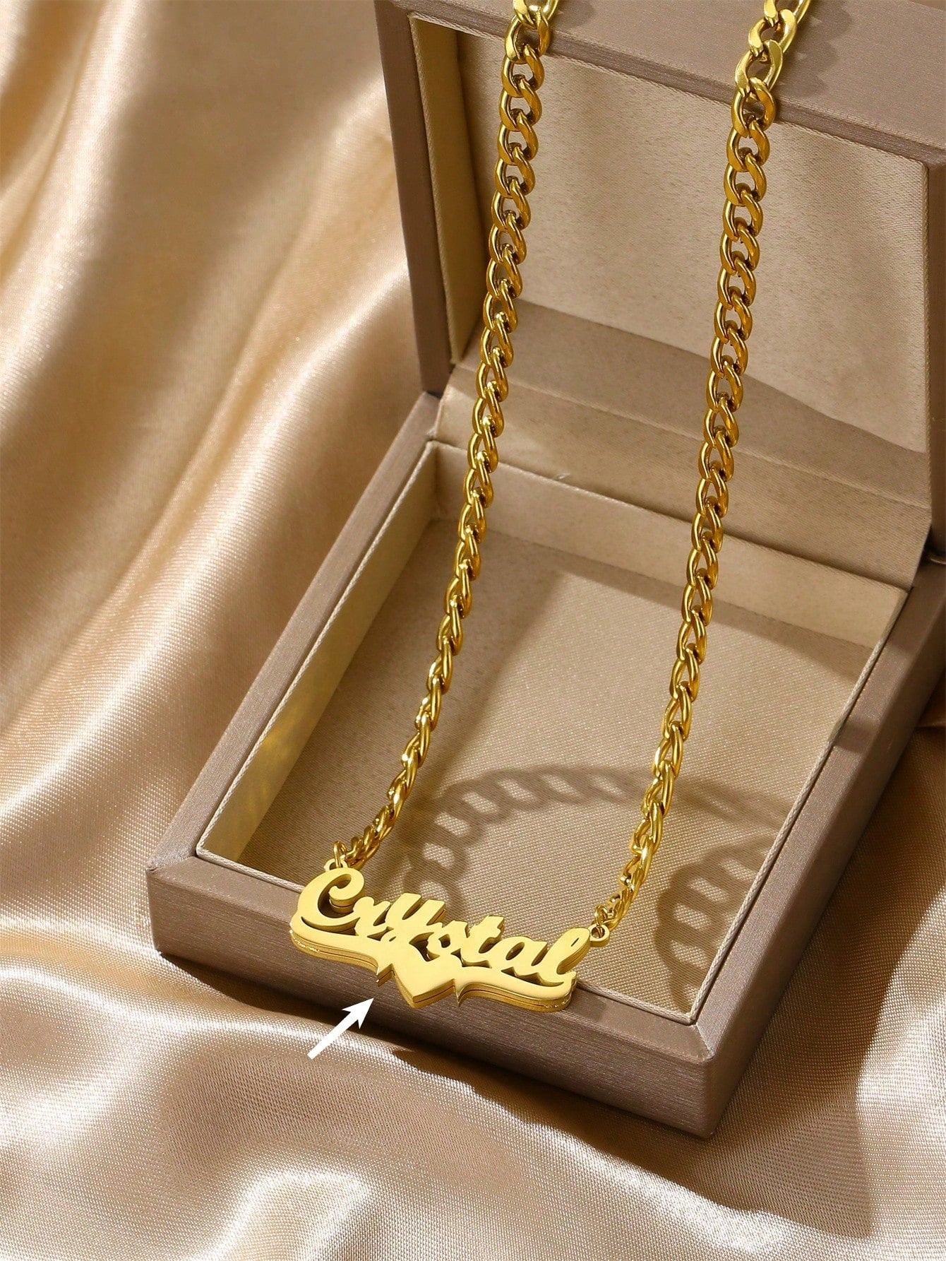 Personalized Hip Hop Letter And Heart Pendant Necklace, Stainless Steel Name Necklace, Gothic Style Jewelry Gift, Birthday Gift, Y2K Aesthetic