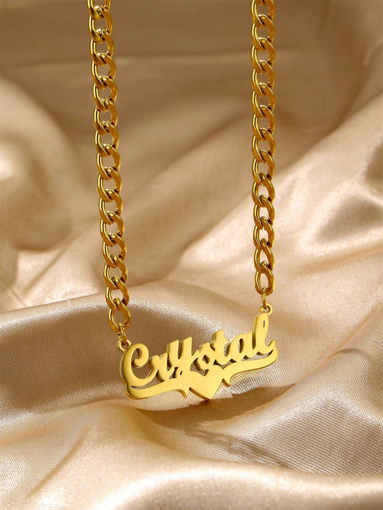 Personalized Hip Hop Letter And Heart Pendant Necklace, Stainless Steel Name Necklace, Gothic Style Jewelry Gift, Birthday Gift, Y2K Aesthetic
