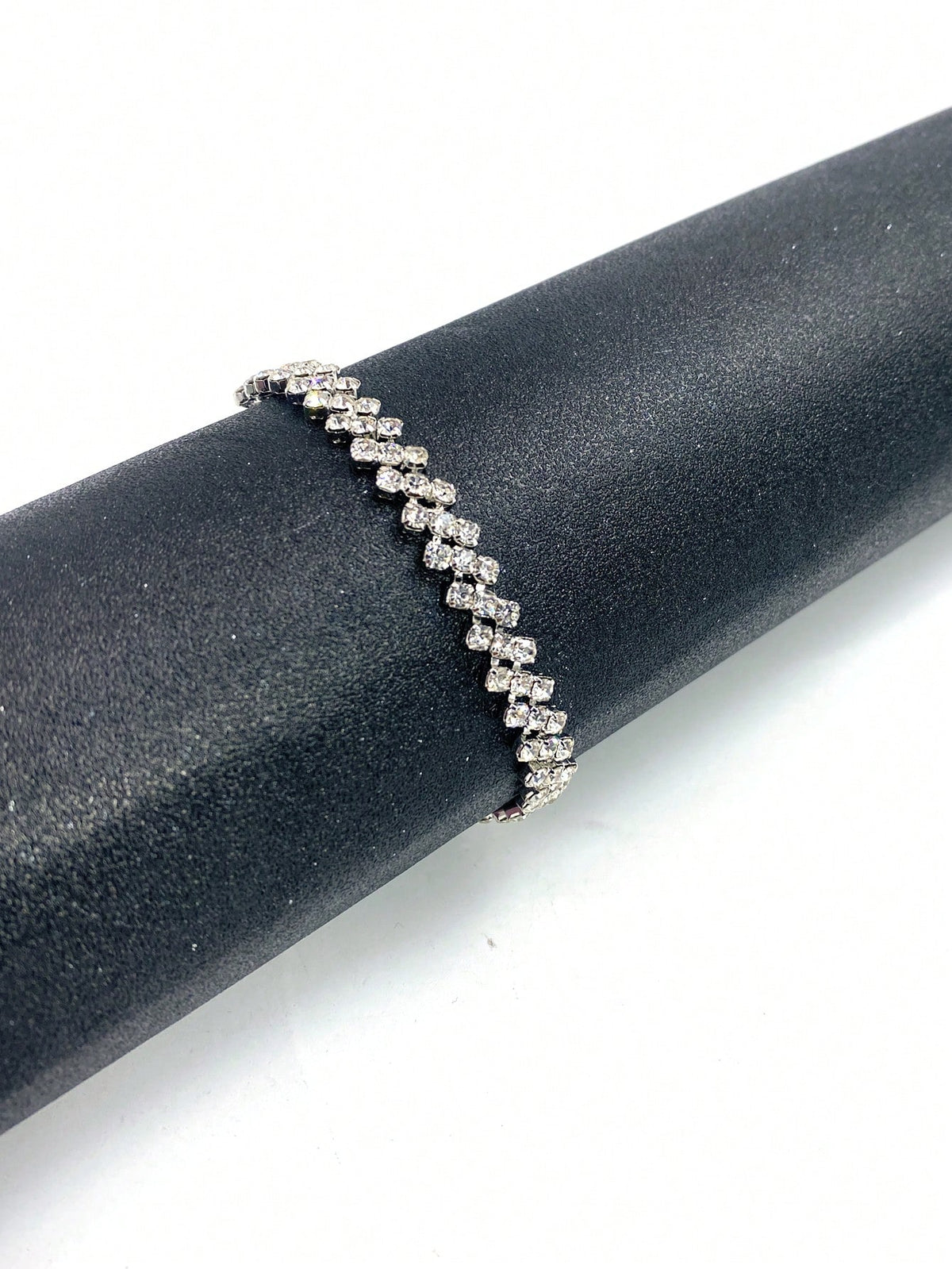 Personalized Simple Diamond Shaped Anklet, Summer Beach Bling Rhinestone Foot Chain