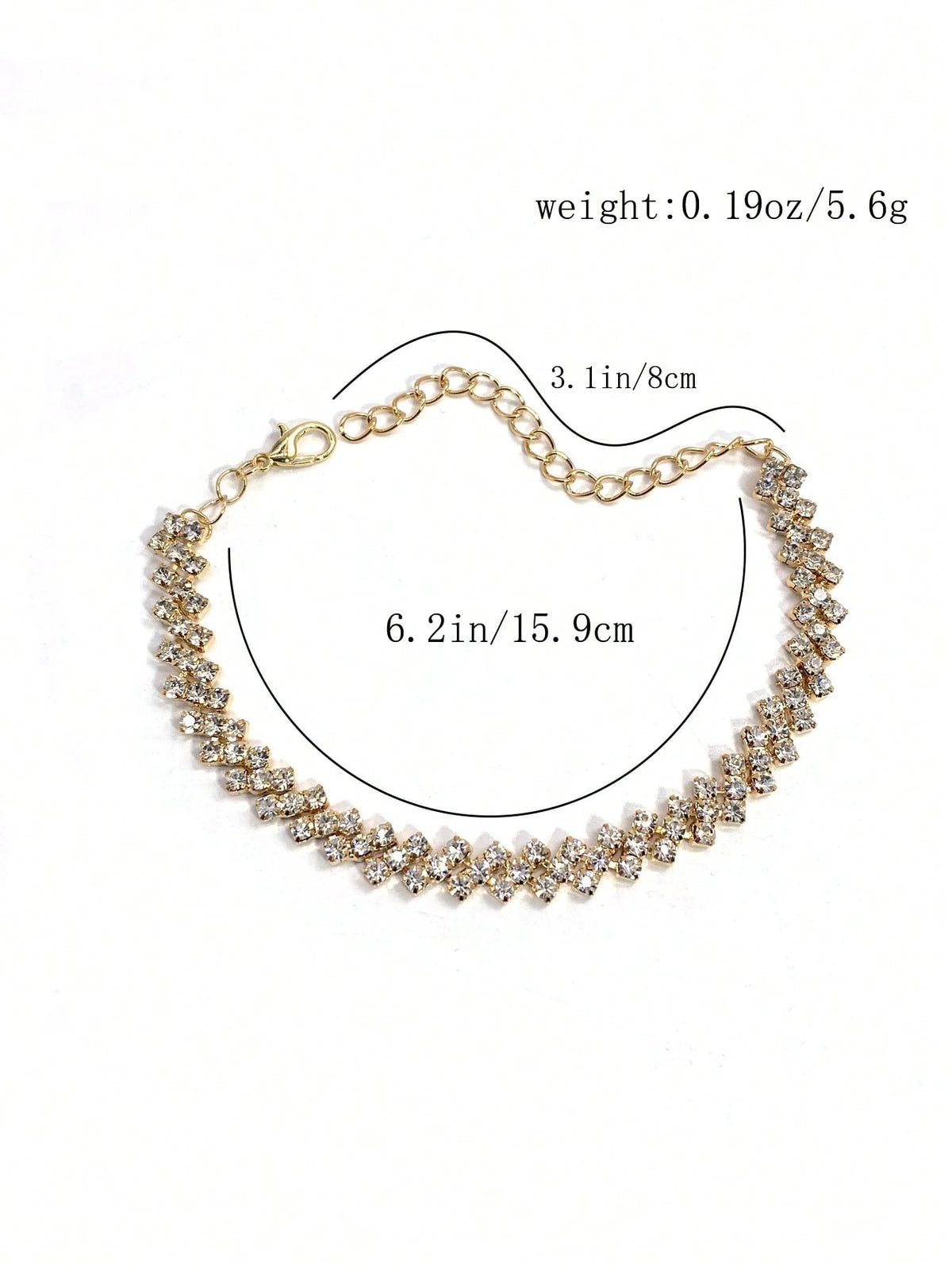 Personalized Simple Diamond Shaped Anklet, Summer Beach Bling Rhinestone Foot Chain