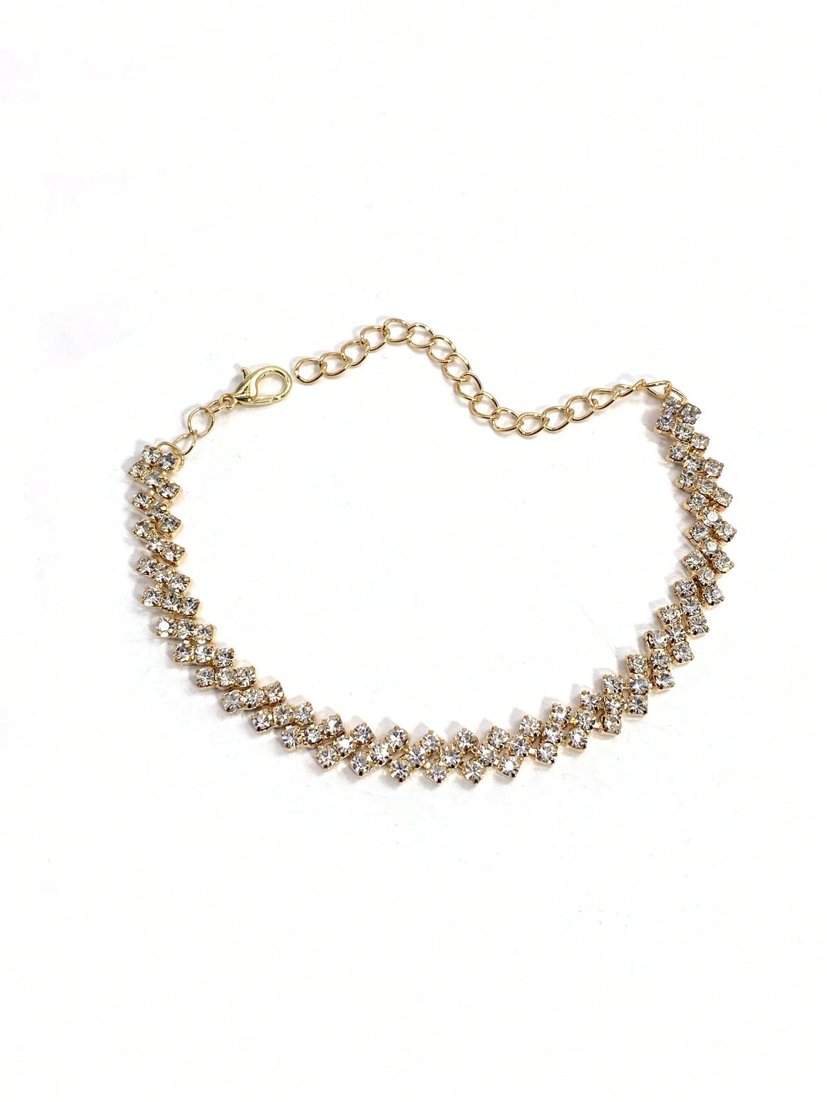 Personalized Simple Diamond Shaped Anklet, Summer Beach Bling Rhinestone Foot Chain