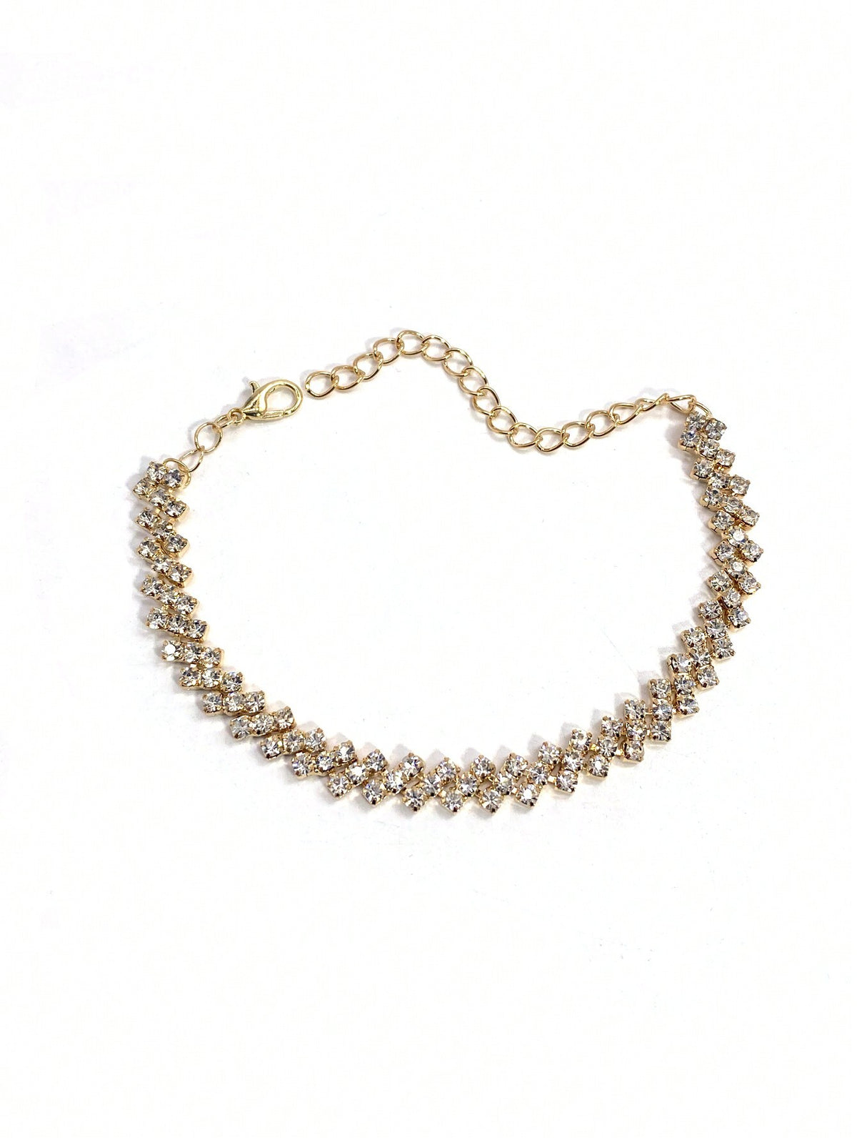 Personalized Simple Diamond Shaped Anklet, Summer Beach Bling Rhinestone Foot Chain