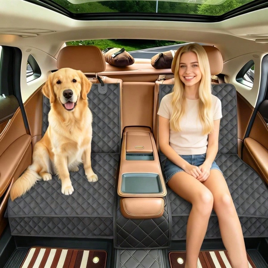 Pet Car Rear Seat Cover, Non Adhesive Rear Seat Protection Pad