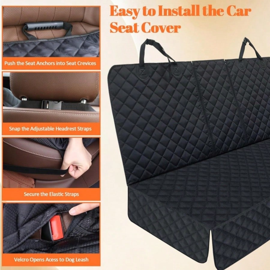 Pet Car Rear Seat Cover, Non Adhesive Rear Seat Protection Pad