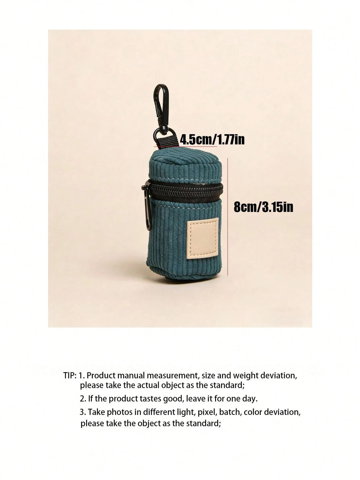 Pet Corduroy Portable Pet Waste Bag Dispenser; Multi-Functional Storage Bag; Outdoor Dog Walking Hanging Zipper Dog Waste Bag Dispenser; Multi-Color Portable Small Bag; Pet Supplies