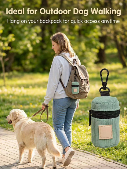 Pet Corduroy Portable Pet Waste Bag Dispenser; Multi-Functional Storage Bag; Outdoor Dog Walking Hanging Zipper Dog Waste Bag Dispenser; Multi-Color Portable Small Bag; Pet Supplies