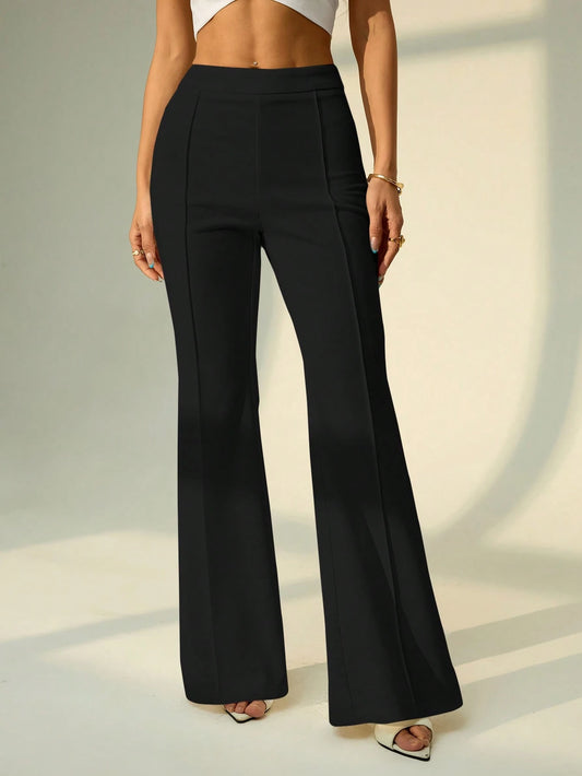 PETITE Low Waist Solid Flare Leg Skinny Suit Pants Party Sexy Elegant Date Night Party,Cargo Pants,Petite Women