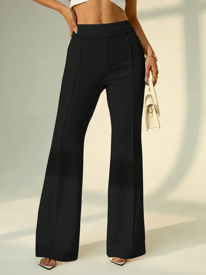 PETITE Low Waist Solid Flare Leg Skinny Suit Pants Party Sexy Elegant Date Night Party,Cargo Pants,Petite Women