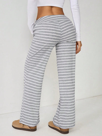 PETITE Women's Low Waist Grey Brushed Drawstring Yoga Loose Pants For Home,Petite Women Lounge Autumn Casual