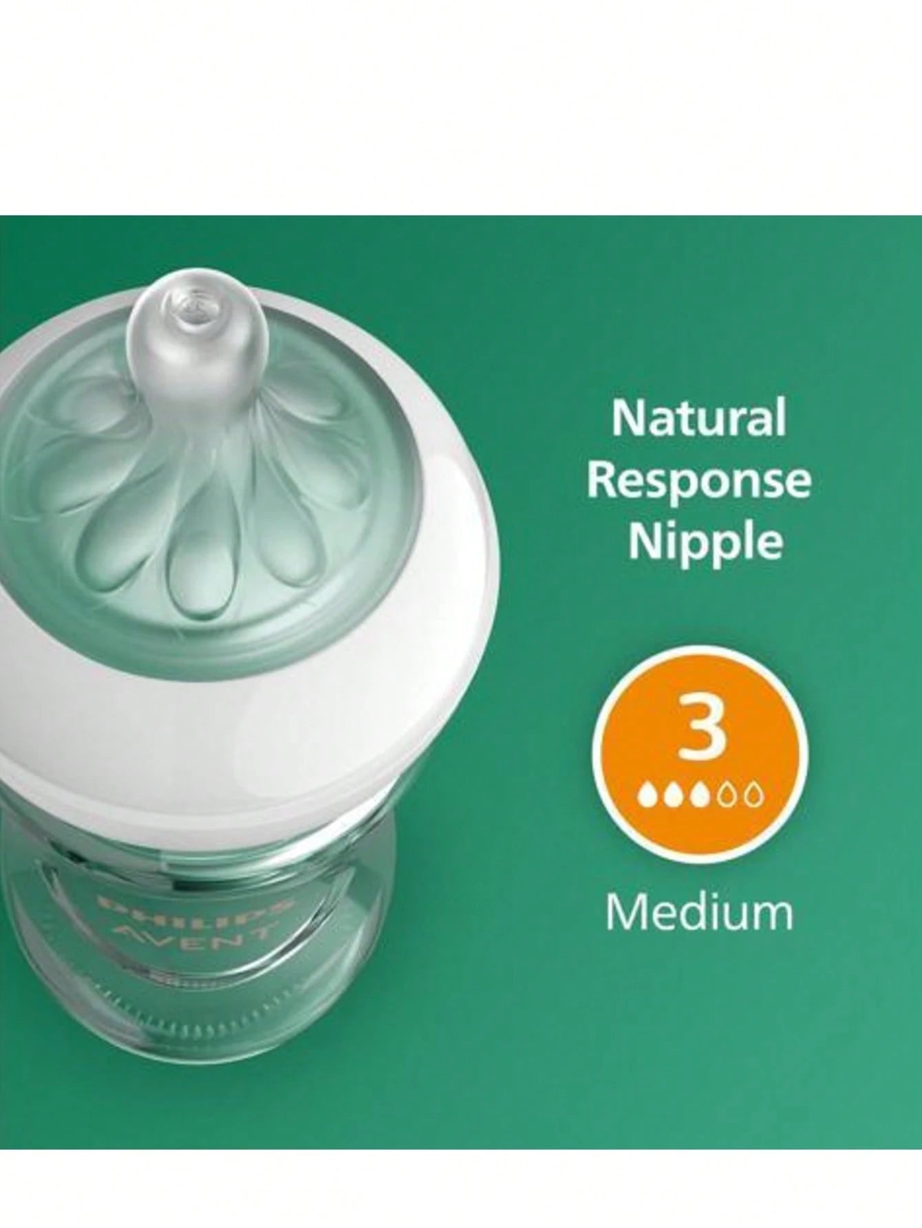 Philips Avent Natural Glass Baby Bottles With Natural Response Nipples (Medium Flow, Flow 3), 8oz, 4-Pack, SCY913/04