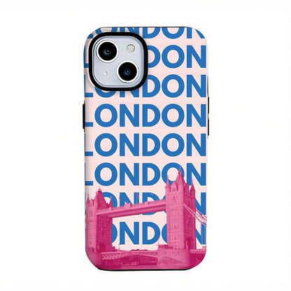 Phone- 1pc London Tower Bridge Aesthetic Art Design, Two-In-One Film-, Dual Layered Durable, Drop-Proof-17, 16, 15, 14, 13, 12, 11, 8,, X, Xs, Xr, Plus,, Pro,,, Se2, Se3