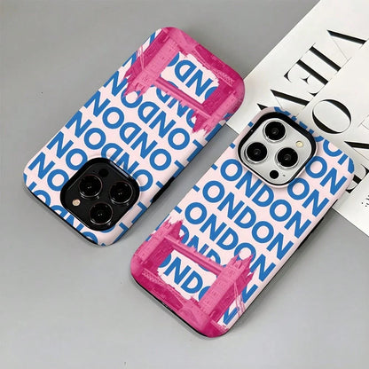 Phone- 1pc London Tower Bridge Aesthetic Art Design, Two-In-One Film-, Dual Layered Durable, Drop-Proof-17, 16, 15, 14, 13, 12, 11, 8,, X, Xs, Xr, Plus,, Pro,,, Se2, Se3