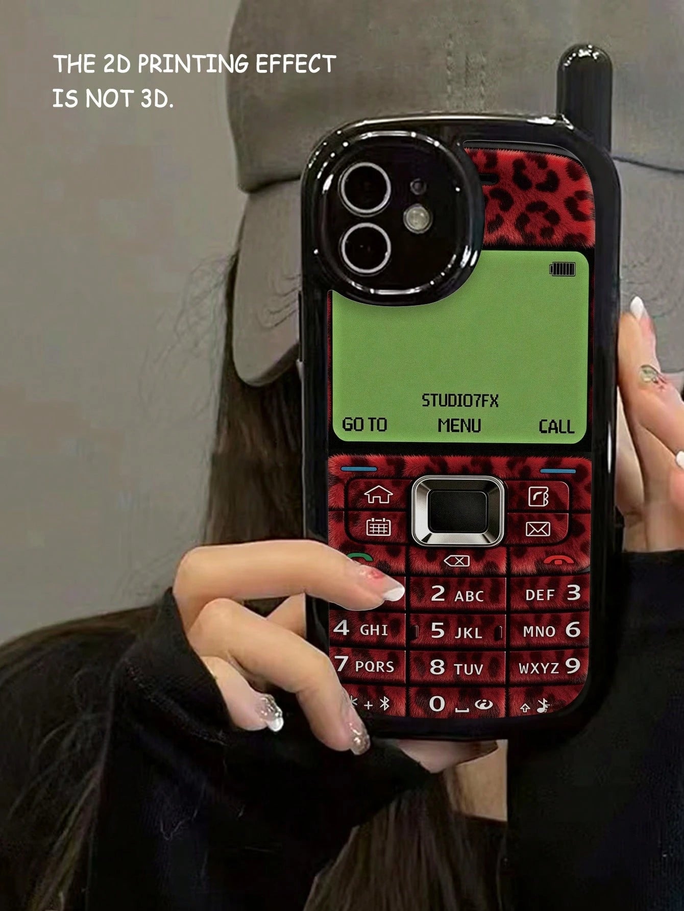 Phone Themed Shockproof Leopard Print Novelty Cases 1pc New Personalized Leopard Print Painted Retro Phone Shape Phone Case Glossy Soft Shell Protective Cover Compatible With IPhone 17pro/17Air/17/17p