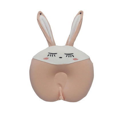 Pink Bunny Kitten Memory Foam Head Shaping Pillow for Baby