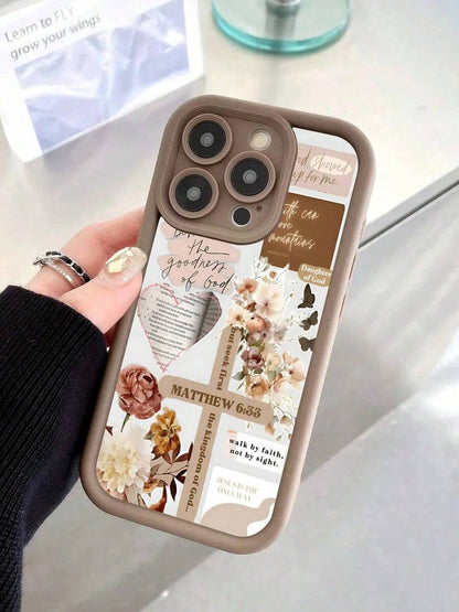 Pink Girly Christian Collage God Jesus Bible Verse Cross Pattern Phone Case For Compatible With IPhone 16/15/14/13/12/11/ProMax/Pro/Plus/XSMax/XS/X,Fashion Female Summer Unique Cases Shockproof Anti-D