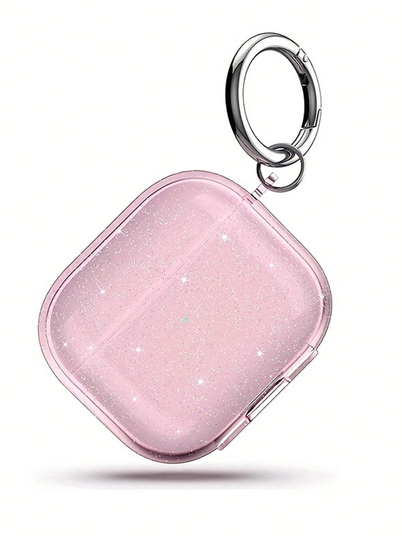 Pink Glitter Earphone Case Compatible With AirPod 4 Pro 3, 3, 2/1, Transparent Bluetooth Earphone Protective Case, Soft Earphone Cover With Stand